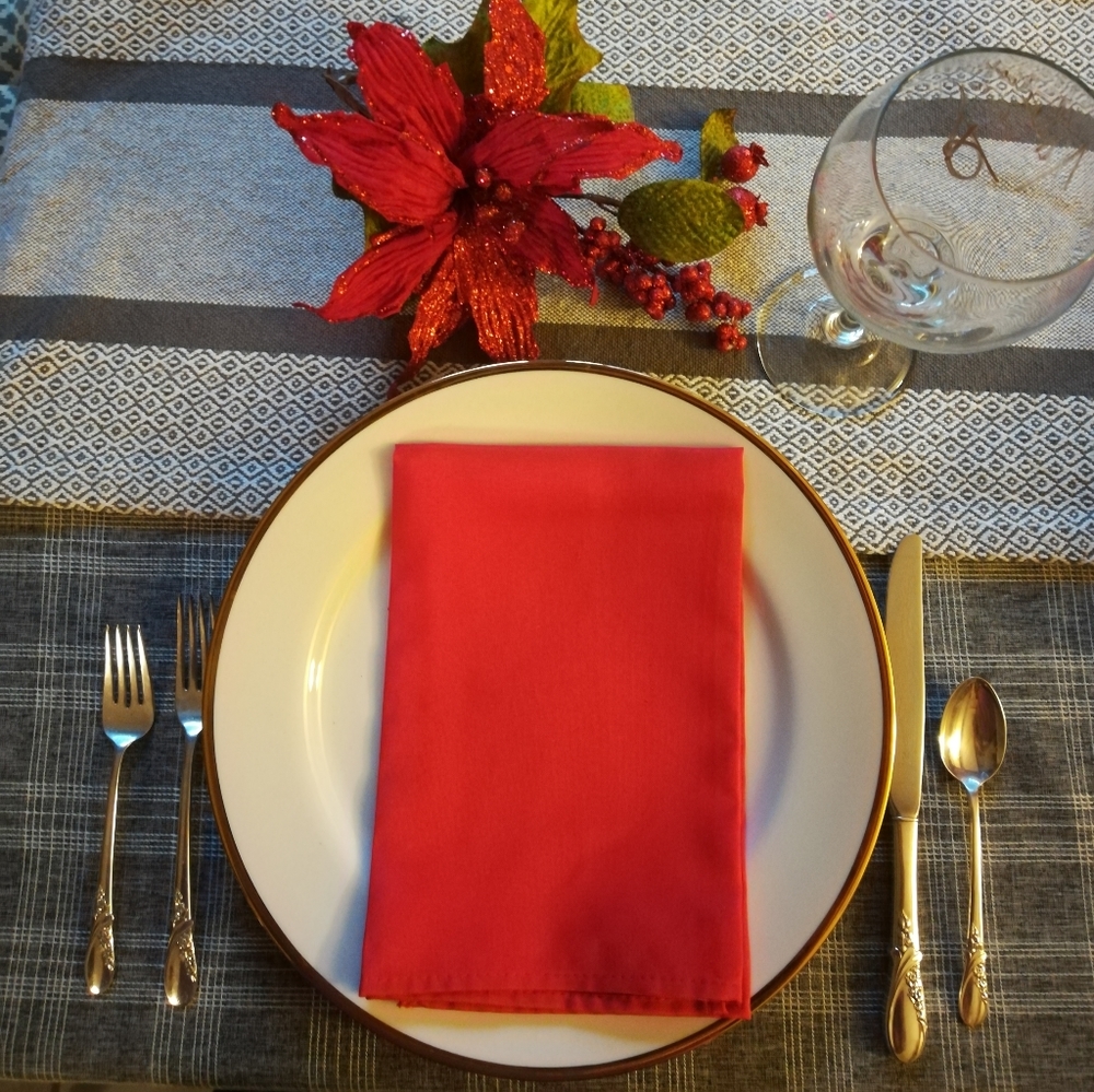20 RED CLOTH NAPKINS - 19" x 19"